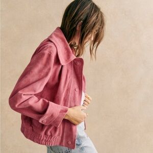 Sezane Nelson Rosewood suede Jacket